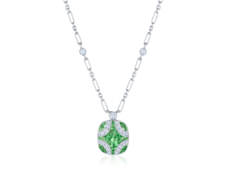 KWIAT Argyle Collection Tsavorite Garnet and Diamond Necklace N-28688-0-TSADIA-18KW Supply