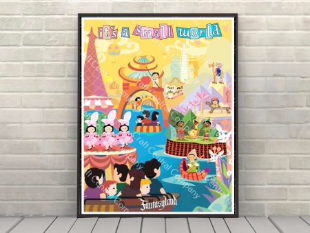 It s A Small World Poster Disney Attraction Poster Magic Kingdom Fantasyland Disney World Poster Disneyland Wall Art Fashion