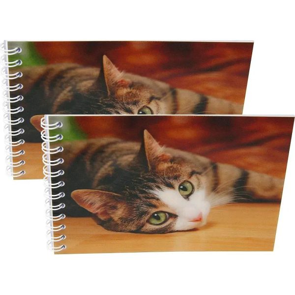 CAT - Two (2) Notebooks with 3D Lenticular Covers - Unlined Pages - NEW Online Hot Sale