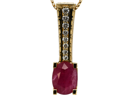 5.26 CT RUBY & DIAMOND PENDANT Fashion