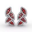 Fana Dramatic Ruby and Diamond Leaf Earrings Online