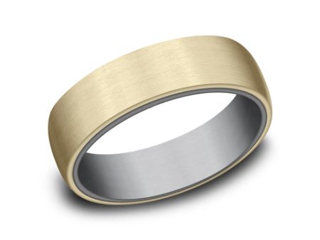 Benchmark 14k Yellow Gold and Tantalum 6.5mm Band RIRCF976561GTA14KY10 Supply