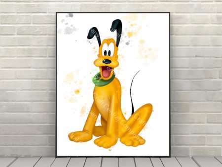 Pluto Poster Pluto Watercolor Poster Disney Character Poster Disneyland Posters Walt Disney World Wall Art Nursery Kids Bedroom Gift Supply