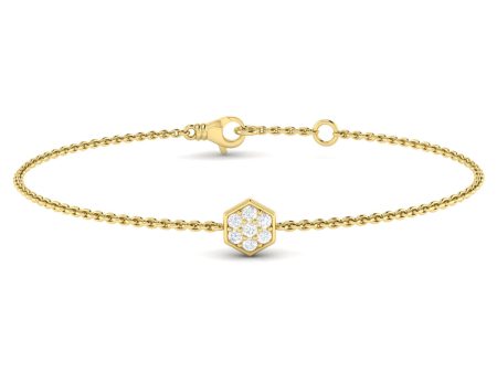 Vlora Serafina 14k Yellow Gold and Diamond Bracelet VB60283 Sale