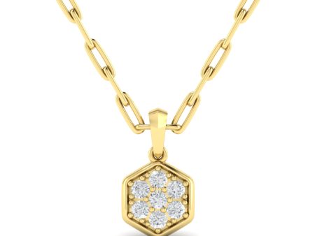 Vlora Serafina 14k Yellow Gold and Diamond Necklace VP60701 Online