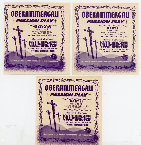 Oberammergau Passion Play - View-Master - Vintage -  3 Reel Packet - 1950s views - (ECO-OBPAPL-S1) Online