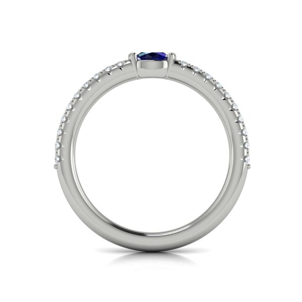 Vlora Sofia 14k White Gold Diamond and Sapphire Ring VR60135S Supply