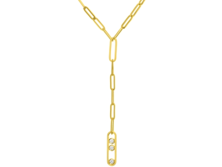 MIDAS 14k Gold Paperclip Lariat Diamond Accent Necklace MF037675 Supply