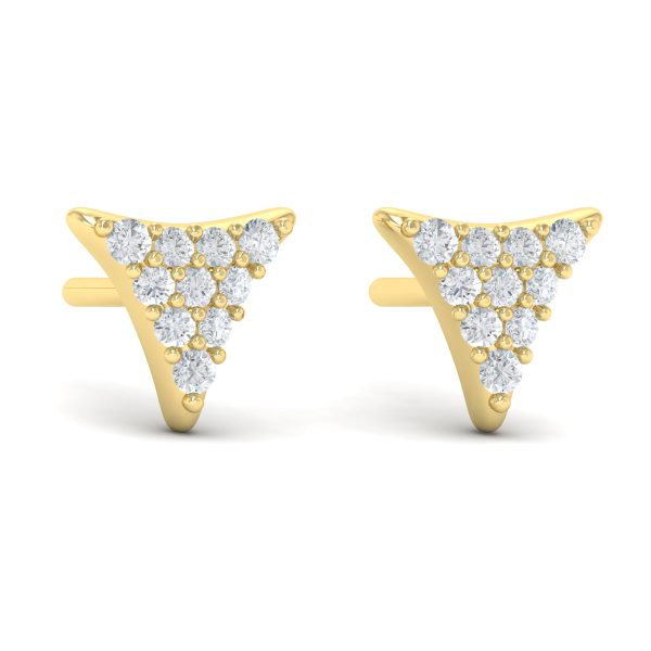 Vlora Miraval 14k Yellow Gold and Diamond Geometric Stud Earring VER60443 Discount