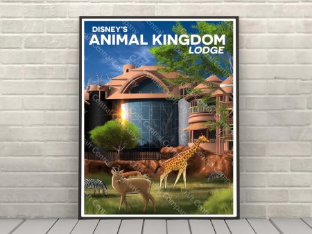 Animal Kingdom Lodge Poster Vintage Disney Resort Attraction Wall Art Supply