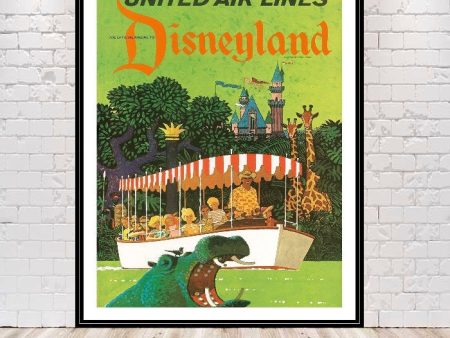 United Air Lines Disneyland Poster Vintage Disney Attraction Poster Online now