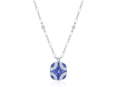 KWIAT Argyle Collection Tanzanite and Diamond Necklace N-28688-0-TNZDIA-18KW on Sale