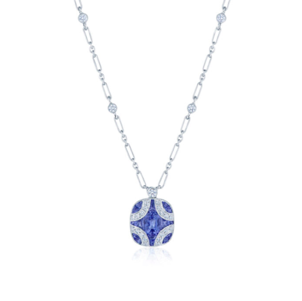 KWIAT Argyle Collection Tanzanite and Diamond Necklace N-28688-0-TNZDIA-18KW on Sale