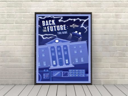 Back to the Future Poster Universal Studios Sizes 8x10, 11x14, 13x19 16x20 18x24 Vintage Classic Movie Poster Back to the future ride poster Online now