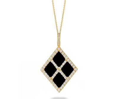 Doves Black Onyx and Diamond Pendant P7953BO Online now