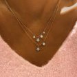 14k Gold Starburst Diamond Charm Necklace Hot on Sale