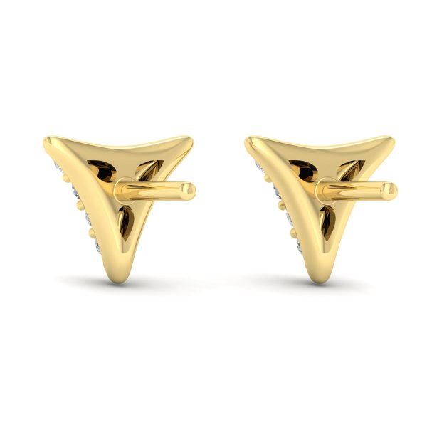 Vlora Miraval 14k Yellow Gold and Diamond Geometric Stud Earring VER60443 Discount