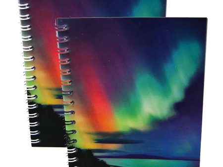 AURORA BOREALIS #1 - Two (2) Notebooks with 3D Lenticular Covers - Unlined Pages - NEW Cheap