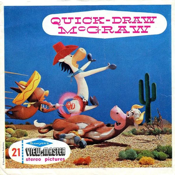 Quick Draw McGraw - View-Master 3 Reel Packet - 1960s - Vintage -(ECO-B534-BS6) For Sale