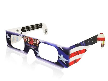 3D Fireworks - Patriotic Flag - Cardboard Prismatic Diffraction Glasses - NEW Online