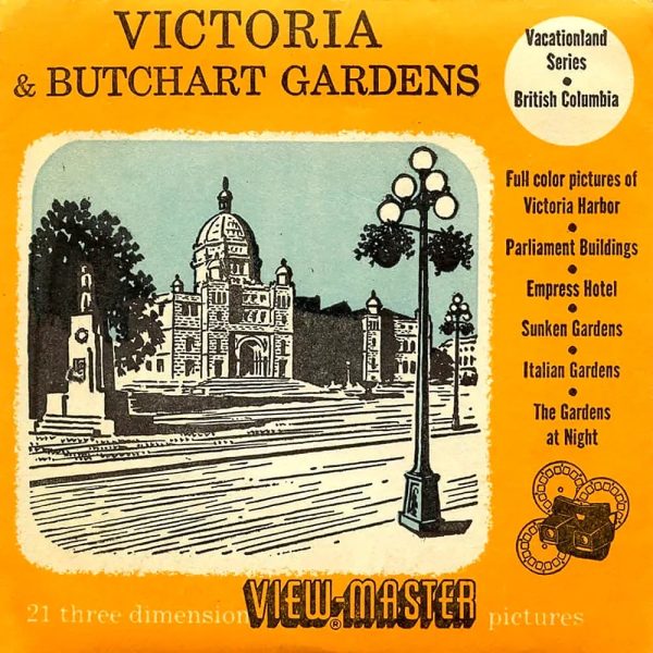 Victoria & Butchart Gardens - Canada - Vacationland Series -  View-Master - Vintage -  3 Reel Packet - 1950s views - (PKT-VICT-S3D) Online Hot Sale