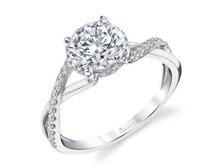 Sylvie SPIRAL ENGAGEMENT RING WITH HIDDEN HALO S1937 For Sale