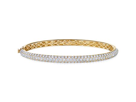 KWIAT Moonlight Collection Medium Pave Diamond Bangle B-15697Y-0-DIA-18KY Online now