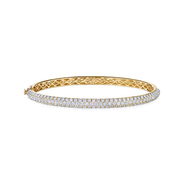 KWIAT Moonlight Collection Medium Pave Diamond Bangle B-15697Y-0-DIA-18KY Online now