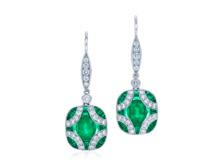 KWIAT Argyle Collection Emerald and Diamond Earrings E-28441E-0-DIAEME-18KW Online now