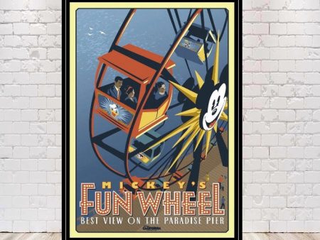 Mickeys Fun Wheel Attraction Poster Vintage Disney Poster California Adventure Poster Disneyland Poster Ferris Wheel Disney World Posters Fashion