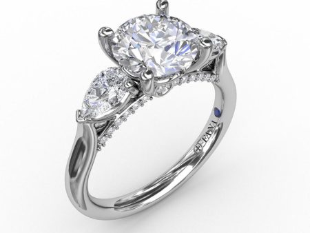 Fana Classic Three-Stone Engagement Ring With Pear-Shape Side Diamonds 3226 Sale