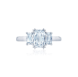 KWIAT ASHOKA Diamond Engagement Three Stone Ring F-17261AK-0-DIA-PLAT For Sale