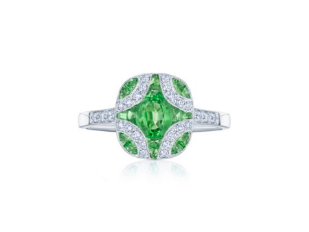 KWIAT Argyle Collection Tsavorite Garnet and Diamond Ring R-28115-0-TSADIA-18KW Sale