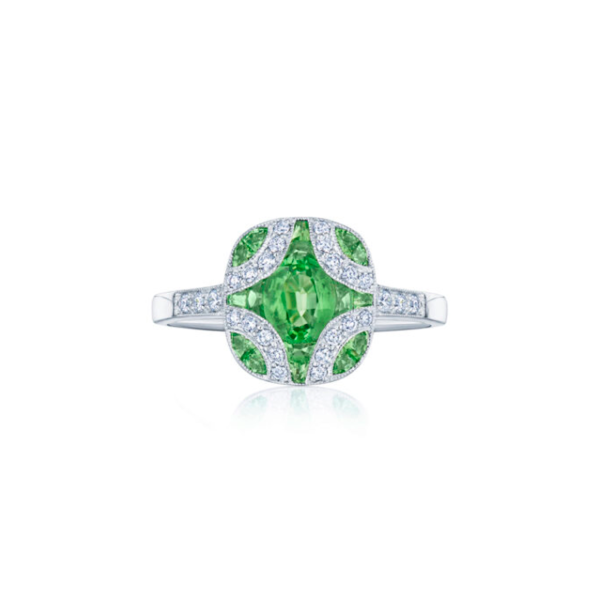 KWIAT Argyle Collection Tsavorite Garnet and Diamond Ring R-28115-0-TSADIA-18KW Sale