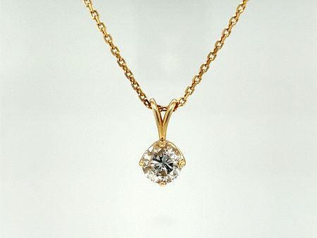 14k Yellow Gold 1.50CT Classic Diamond Solitaire Pendant For Discount