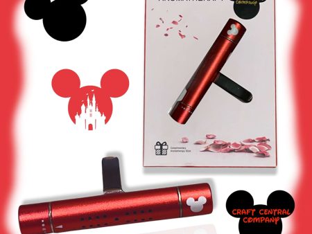 Disney Red Car Diffuser with Engraved Mickey Mouse For Sale