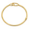 14k Yellow Gold Double Circle Hinge Bangle LF1636 Online now