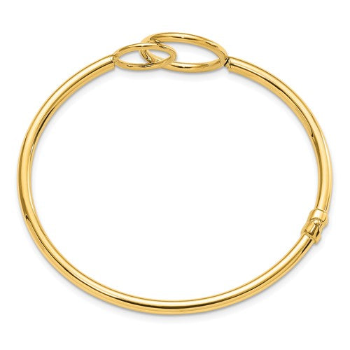 14k Yellow Gold Double Circle Hinge Bangle LF1636 Online now