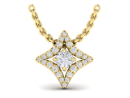 Vlora Estrella 14k Yellow Gold and Diamond Necklace VP60210Y Sale