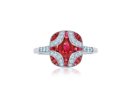 KWIAT Argyle Collection Ruby and Diamond Ring R-28115R-0-DIARUB-18KW Sale