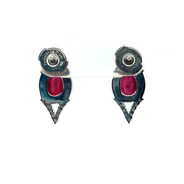 2.92 CTW RUBY AND DIAMOND EARRINGS Cheap