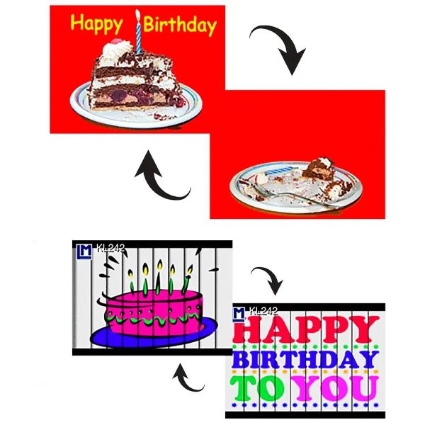 2 Happy Birthday  - 3D Action Lenticular Postcard Greeting Cards- NEW For Cheap