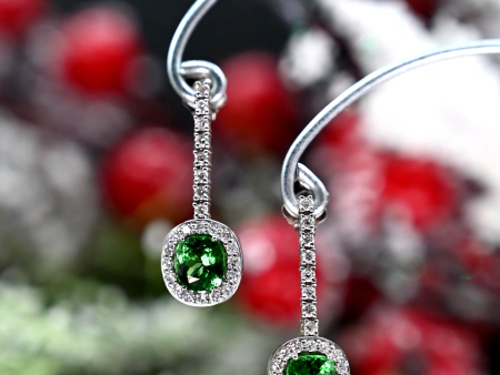 2.40ctw Tsavorite Garnet & Diamond Earrings Supply