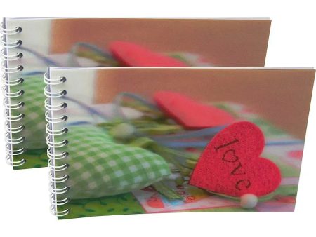 FABRIC HEARTS - Two (2) Notebooks with 3D Lenticular Covers - Unlined Pages - NEW on Sale