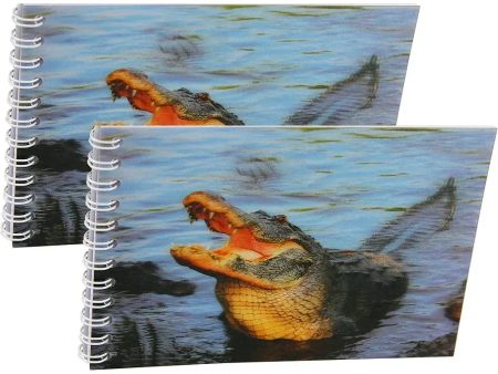 ALLIGATOR - Two (2) Notebooks with 3D Lenticular Covers - Unlined Pages - NEW For Cheap