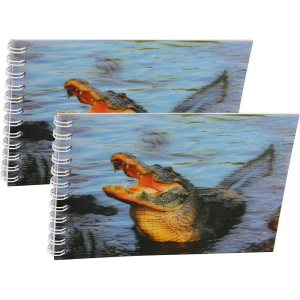 ALLIGATOR - Two (2) Notebooks with 3D Lenticular Covers - Unlined Pages - NEW For Cheap