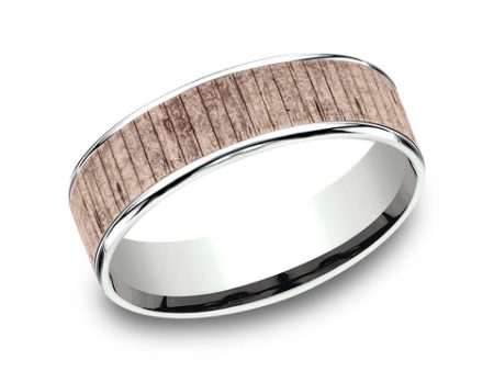 Benchmark 14k White and Rose Gold 6.5mm Band CFT836563014KRW10 Online Sale