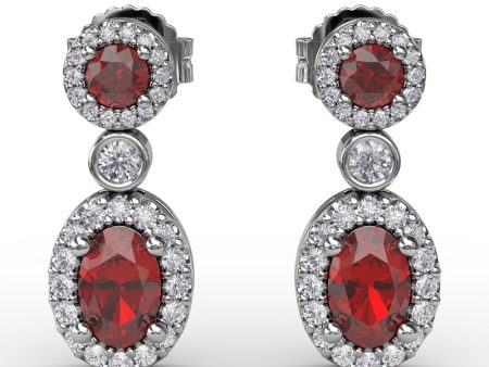 FANA Ruby and Diamond Dangle Earrings ER1624R Discount