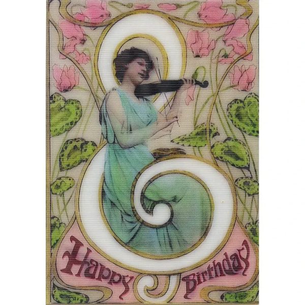 2 Vintage style Happy Birthday - 3D Action Lenticular Postcard Greeting Cards- NEW Online