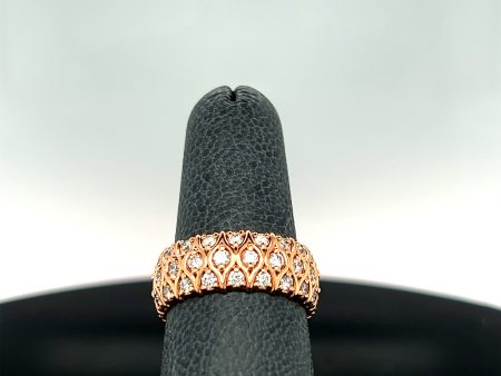 14k Rose Gold 1.40CTW Diamond Woven Band Online now